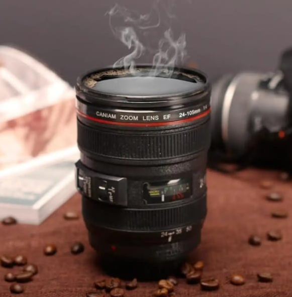 Coffee Tea Travel Camera Lens Coffee Mug Stainless Steel Thermos Cup