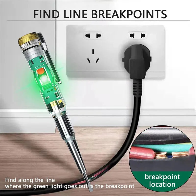 Intelligent LED Photometer Test Pen Voltage Detector Voltmeter 24-250V Circuit Tester